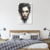 Expressionist Color Portrait Canvas Print (Insitu (Slaapkamer))