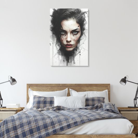 Expressionist Color Portrait Canvas Print (Insitu (Slaapkamer))