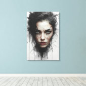 Expressionist Color Portrait Canvas Print (Insitu (Houten vloer))