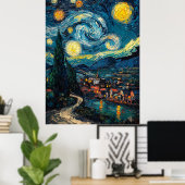 Expressionist De Sterrennacht – Bold Contemporary Poster (Thuiskantoor)