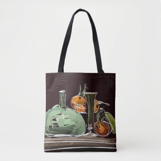Expressionist Fruit Wine Groene Vaas Tote Bag (Voorkant)