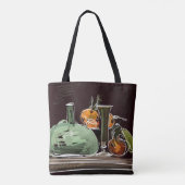 Expressionist Fruit Wine Groene Vaas Tote Bag (Achterkant)