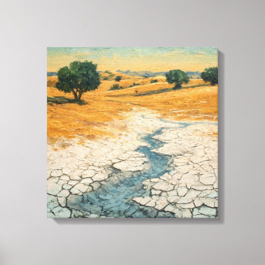 Expressionist Impasto Drought Landscape Canvas Afdruk (Voorkant)