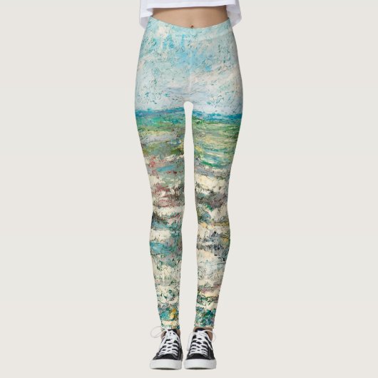 Expressionist Modern Art Seascape Toorop Painting Leggings (Voorkant)