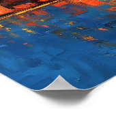 Expressionist Rio de Janeiro Skyline Golden Sunset Poster (Hoek)