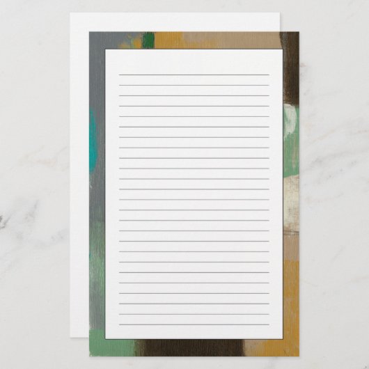 Expressionist schilderen met zware penseelstreken briefpapier (Voorkant / Achterkant)