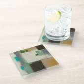 Expressionist schilderen met zware penseelstreken glazen onderzetter (Schuin)