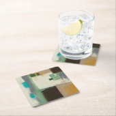 Expressionist schilderen met zware penseelstreken kartonnen onderzetters (Insitu)