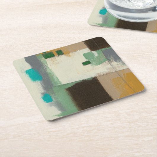 Expressionist schilderen met zware penseelstreken kartonnen onderzetters (Schuin)