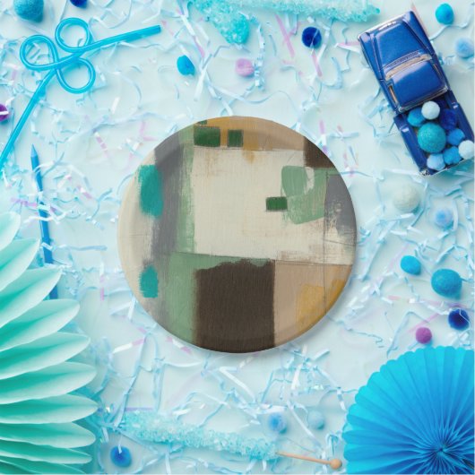 Expressionist schilderen met zware penseelstreken papieren bordje (Feest)