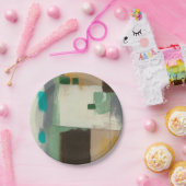 Expressionist schilderen met zware penseelstreken papieren bordje (Feest)