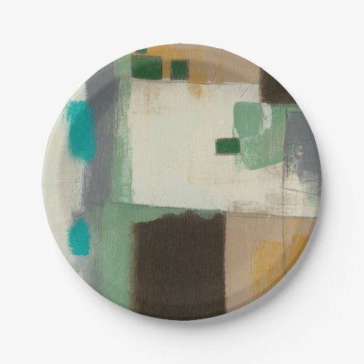 Expressionist schilderen met zware penseelstreken papieren bordje (Voorkant)