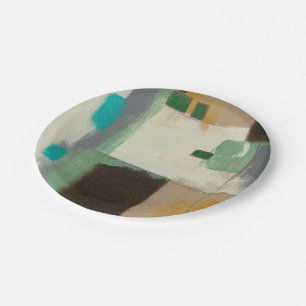 Expressionist schilderen met zware penseelstreken papieren bordje