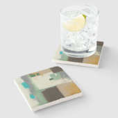 Expressionist schilderen met zware penseelstreken stenen onderzetter (Zijkant)