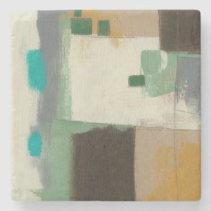 Expressionist schilderen met zware penseelstreken stenen onderzetter