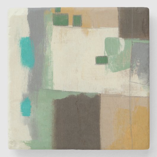 Expressionist schilderen met zware penseelstreken stenen onderzetter (Voorkant)