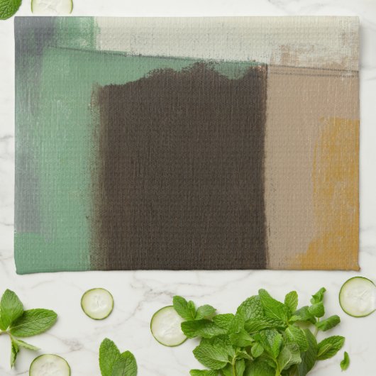 Expressionist schilderen met zware penseelstreken theedoek (Gevouwen)