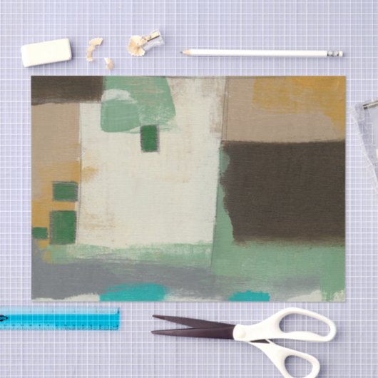 Expressionist schilderen met zware penseelstreken tissuepapier (Craft)