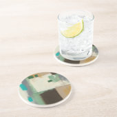 Expressionist schilderen met zware penseelstreken zandsteen onderzetter (Zijkant)