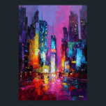 Expressionist Tokyo Skyline Neon Night Cityscape Poster<br><div class="desc">Colorful expressionist skyline artwork inspired by Tokyo and the vibrant neon lights of Shibuya. Bold textures,  glowing reflections and intense colors transform the futuristic skyline into a dramatic urban night cityscape painting,  perfect for lovers of Tokyo,  travel inspired art and modern expressionist skylines.</div>