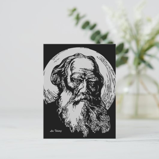 Expressionist Vector Art Leo Tolstoy Briefkaart (Staand voorkant)