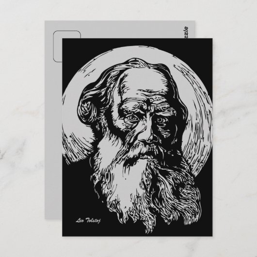 Expressionist Vector Art Leo Tolstoy Briefkaart (Voorkant / Achterkant)