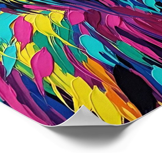 Expressionist Vibrant Colorful Cow Poster (Hoek)