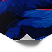 Expressionist Wolf Under Crimson Moon Wall Art Poster (Hoek)