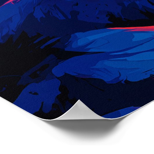 Expressionist Wolf Under Crimson Moon Wall Art Poster (Hoek)