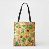 Expressionist Zonnebloemen Helder Geel Bloemen Tote Bag (Voorkant)