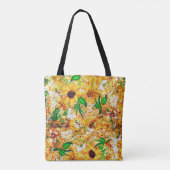 Expressionist Zonnebloemen Helder Geel Bloemen Tote Bag (Achterkant)