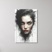 Expressionistisch Kleur Portret Canvas Print (Voorkant)