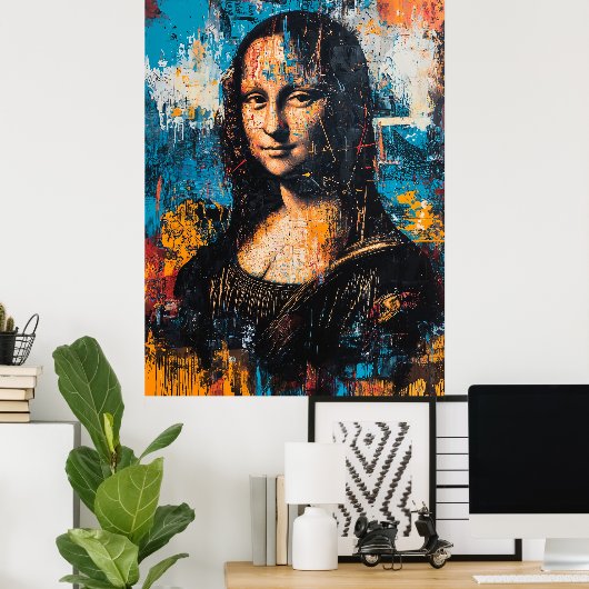 Expressionistisch Mona Lisa Poster – Bold Contempo (Thuiskantoor)
