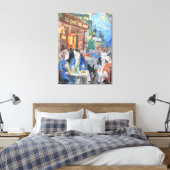 Expressionistisch Parijs Café Terras Canvas Afdruk (Insitu (Slaapkamer))