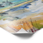 Expressionistisch rivierlandschap foto afdruk (Hoek)