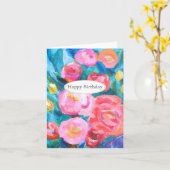 Expressionistische Abstracte Bloemkunst  Verjaarda Kaart (Gele Bloem)