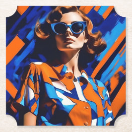 Expressionistische Abstracte kunst kleding jaren 1 Kartonnen Onderzetters