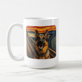 Expressionistische Angst Schildering Duitse Herder Koffiemok