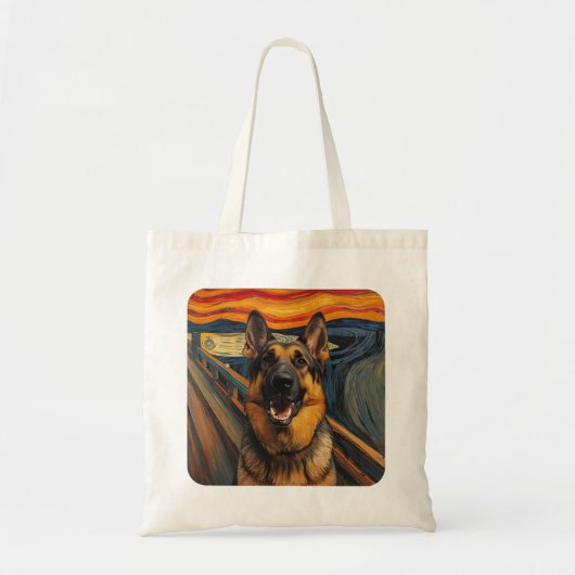 Expressionistische Angst Schildering Duitse Herder Tote Bag (Voorkant)
