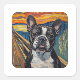 Expressionistische angstschilderkunst–geïnspireerd vierkante sticker