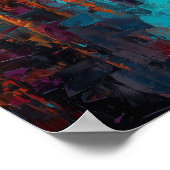 Expressionistische Barcelone Skyline Levendige Sta Poster (Hoek)