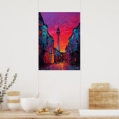 Expressionistische Berlense Silhouette Kleurrijke  Poster (Keuken)