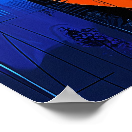 Expressionistische geometrie gitaar - levendige mu poster (Hoek)