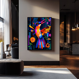 Expressionistische Geometrie Kolibrie – Trillende  Poster