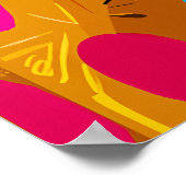 Expressionistische geometriehond - levendige Abstr Poster (Hoek)