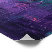 Expressionistische Hong Kong Skyline Neon Havensta Poster (Hoek)