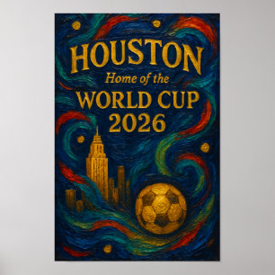 Expressionistische Houston Wereldkampioenschap Die Poster