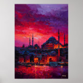 Expressionistische Istanbul Silhouet Levendige Sta Poster (Voorkant)