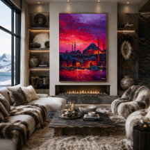 Expressionistische Istanbul Silhouet Levendige Sta