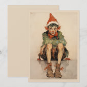 Expressionistische Kerst Elf 1 Feestdagenkaart (Voorkant / Achterkant)